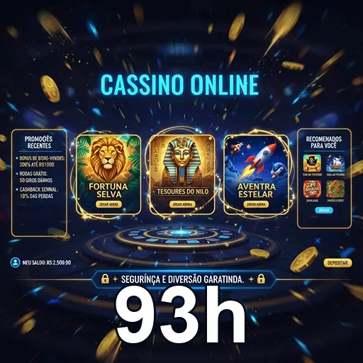 Ilustração de Acesse o cassino online 93h com login rápido e seguro